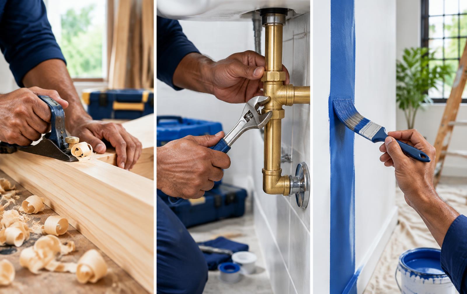 Examples of skilled carpentry, plumbing, and painting